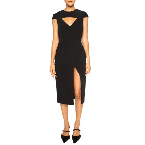 AZAD | Cap Sleeve Midi Dress in Black