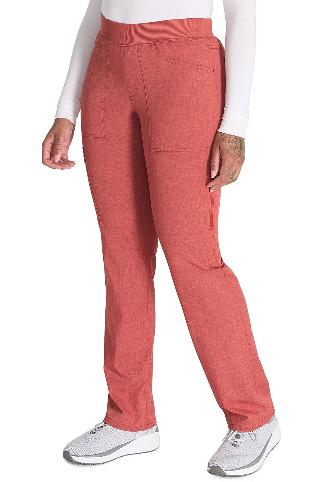 Balance DK135 Mid Rise Tapered Leg Pull-on Pants Heather Clay