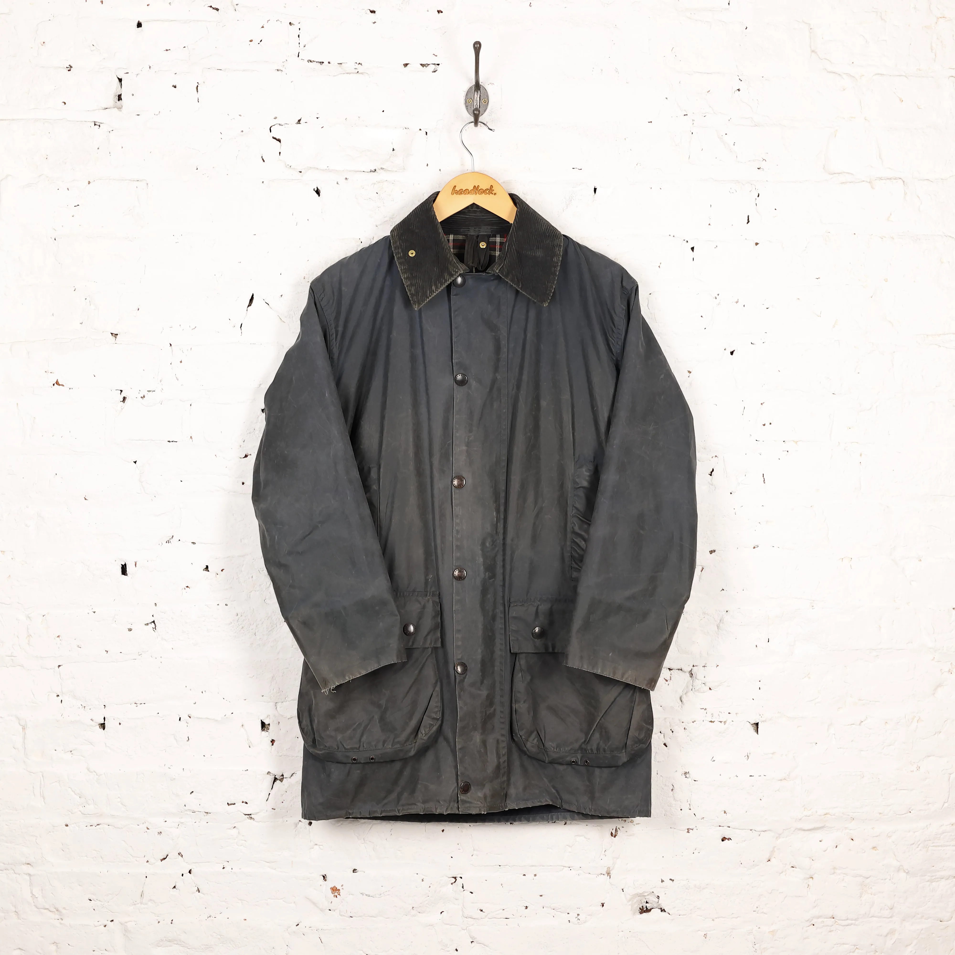 Barbour Border Wax Jacket - Blue  - XS