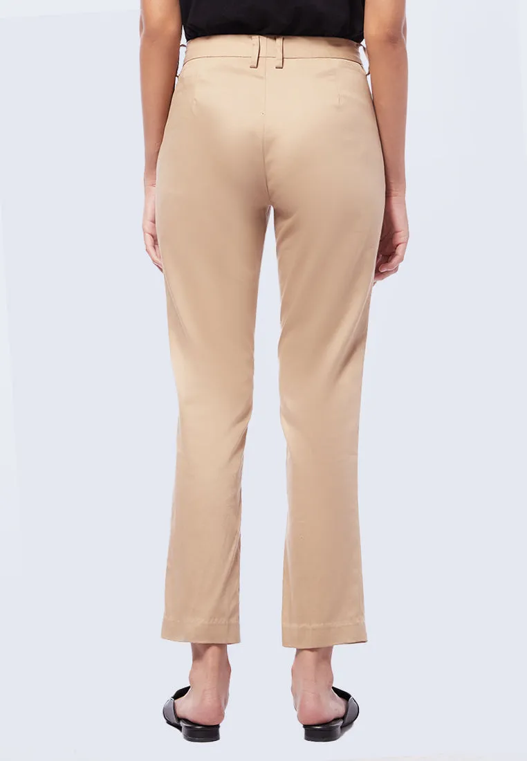 Basic Tapered High Rise Madison Pants Khaki