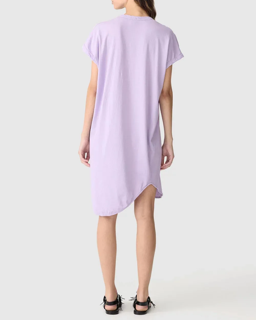 Bassike Boxy T-Shirt Dress with Tail II in Faded Lavender