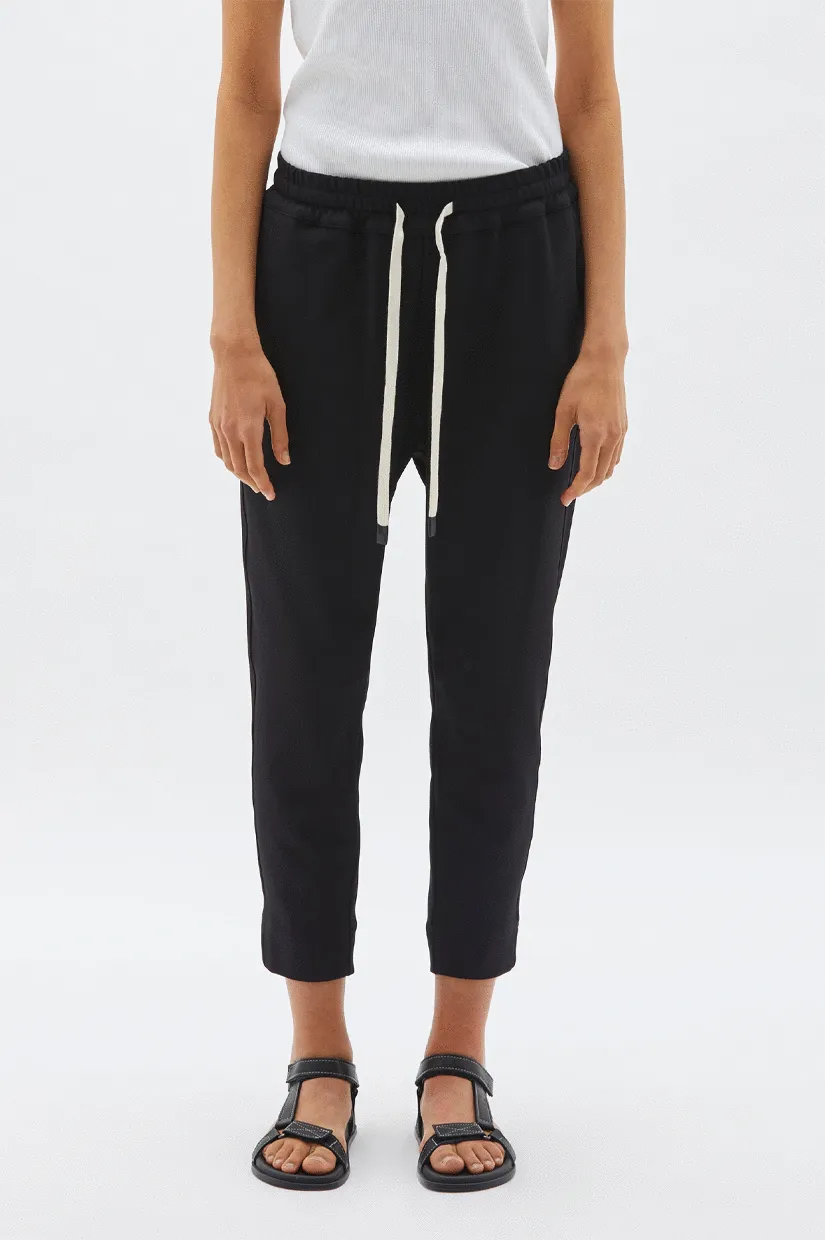 Bassike Stretch Twill Tapered Pant - Black