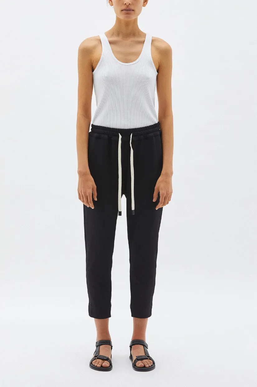 Bassike Stretch Twill Tapered Pant - Black
