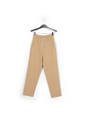 Beige cotton tapered pants