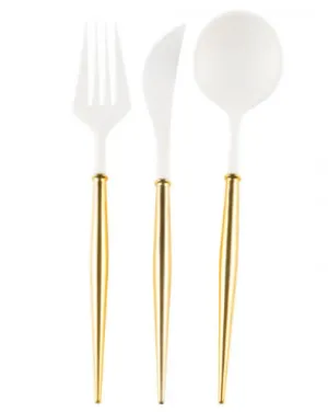 Bella Cutlery White/Gold Handle