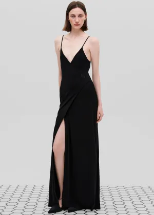 Bevza Wrap Sundress - Black
