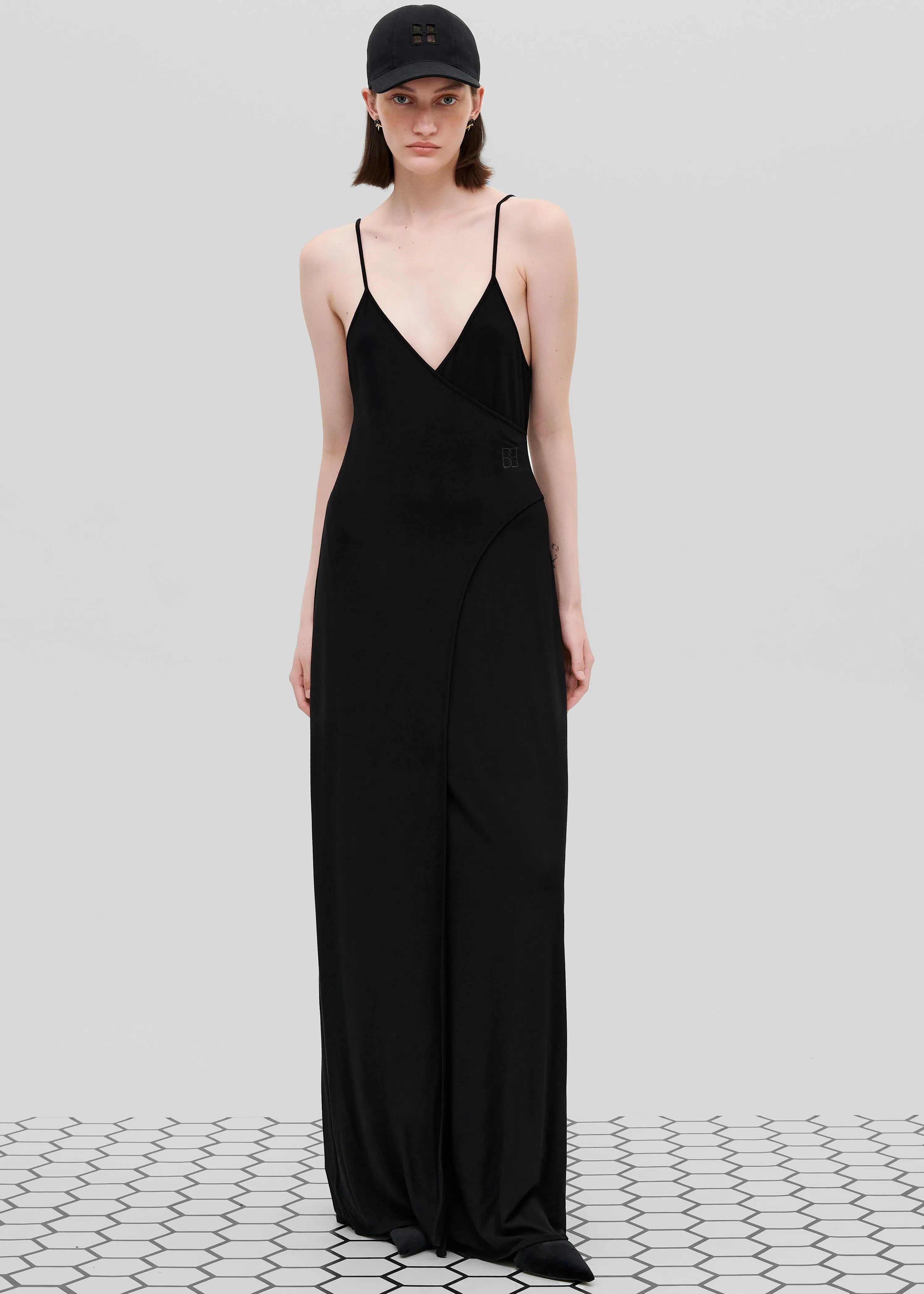 Bevza Wrap Sundress - Black