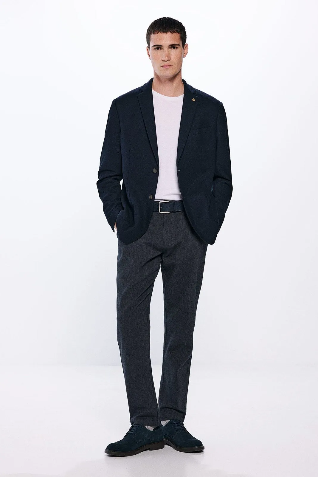 Birdseye Blazer - Navy