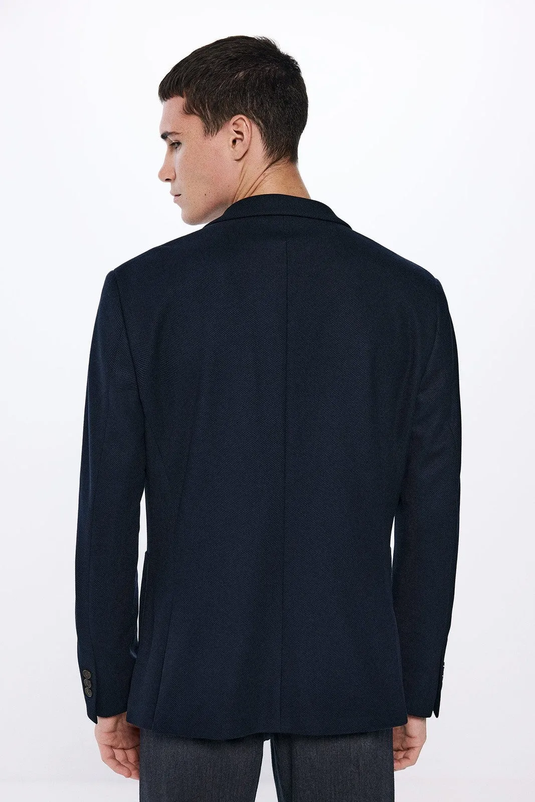 Birdseye Blazer - Navy