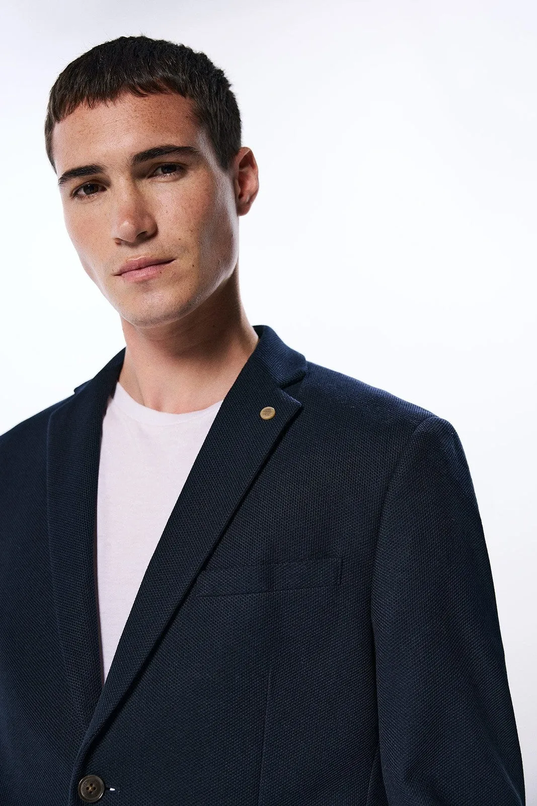 Birdseye Blazer - Navy