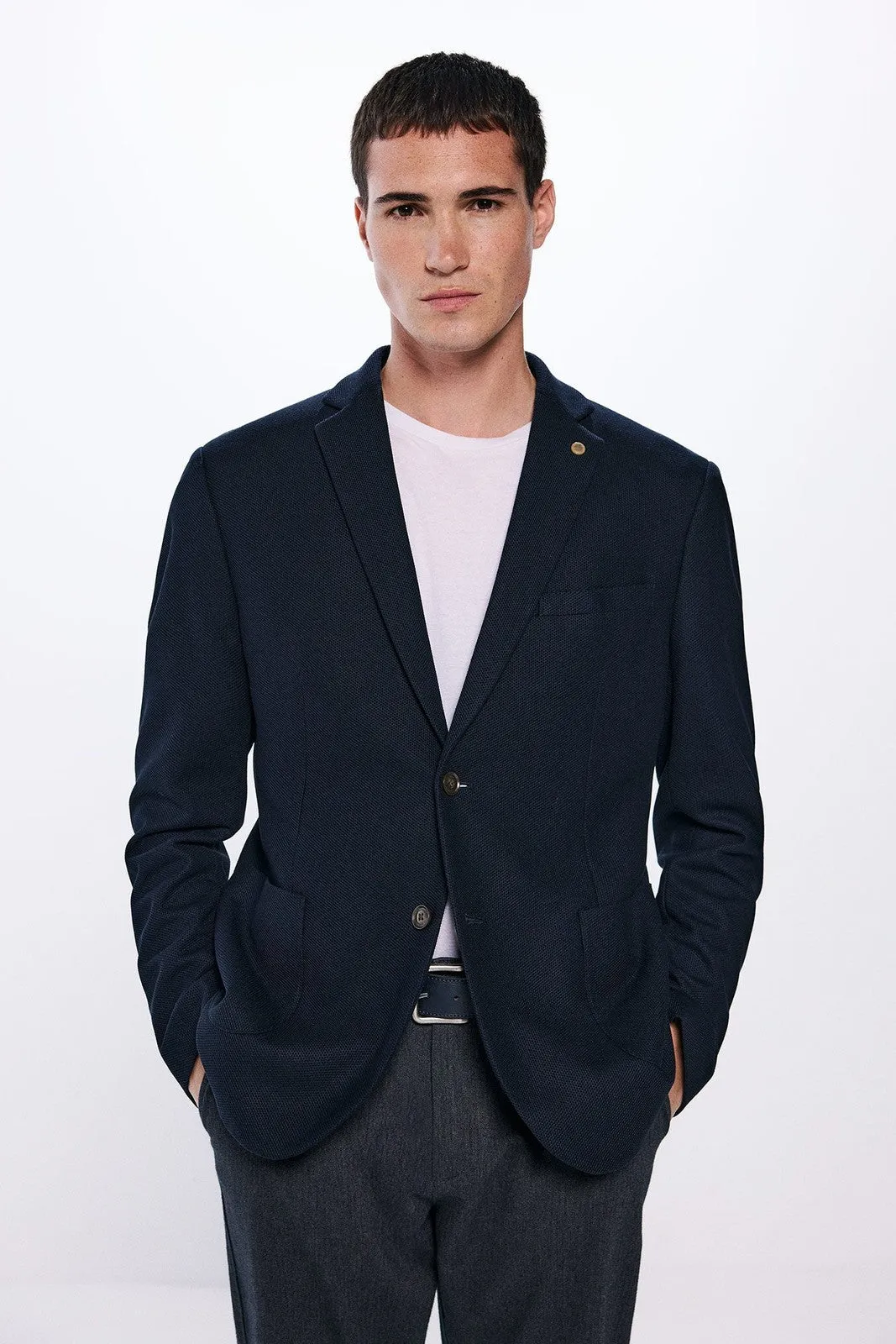 Birdseye Blazer - Navy