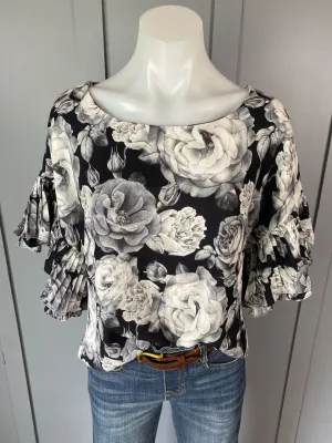 Black floral Annah Stretton Tops, S