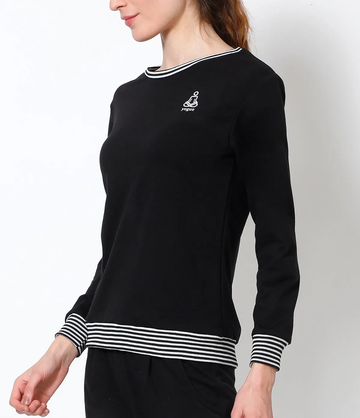 Black White Stripes Sweatshirt