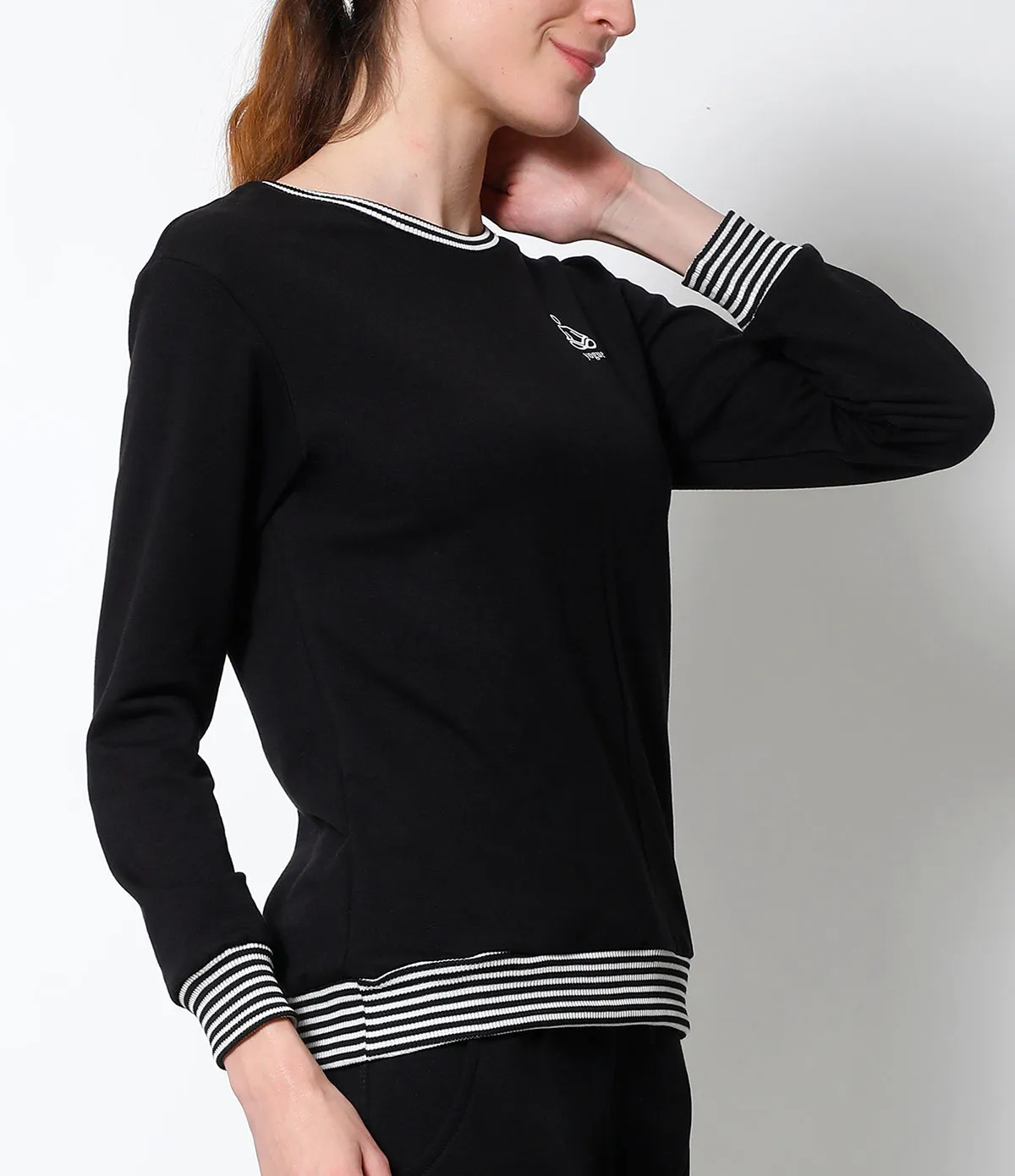 Black White Stripes Sweatshirt
