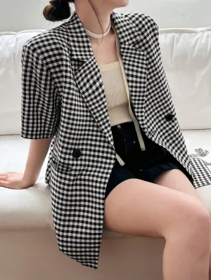 Blazer Casual de Manga Corta para Mujer