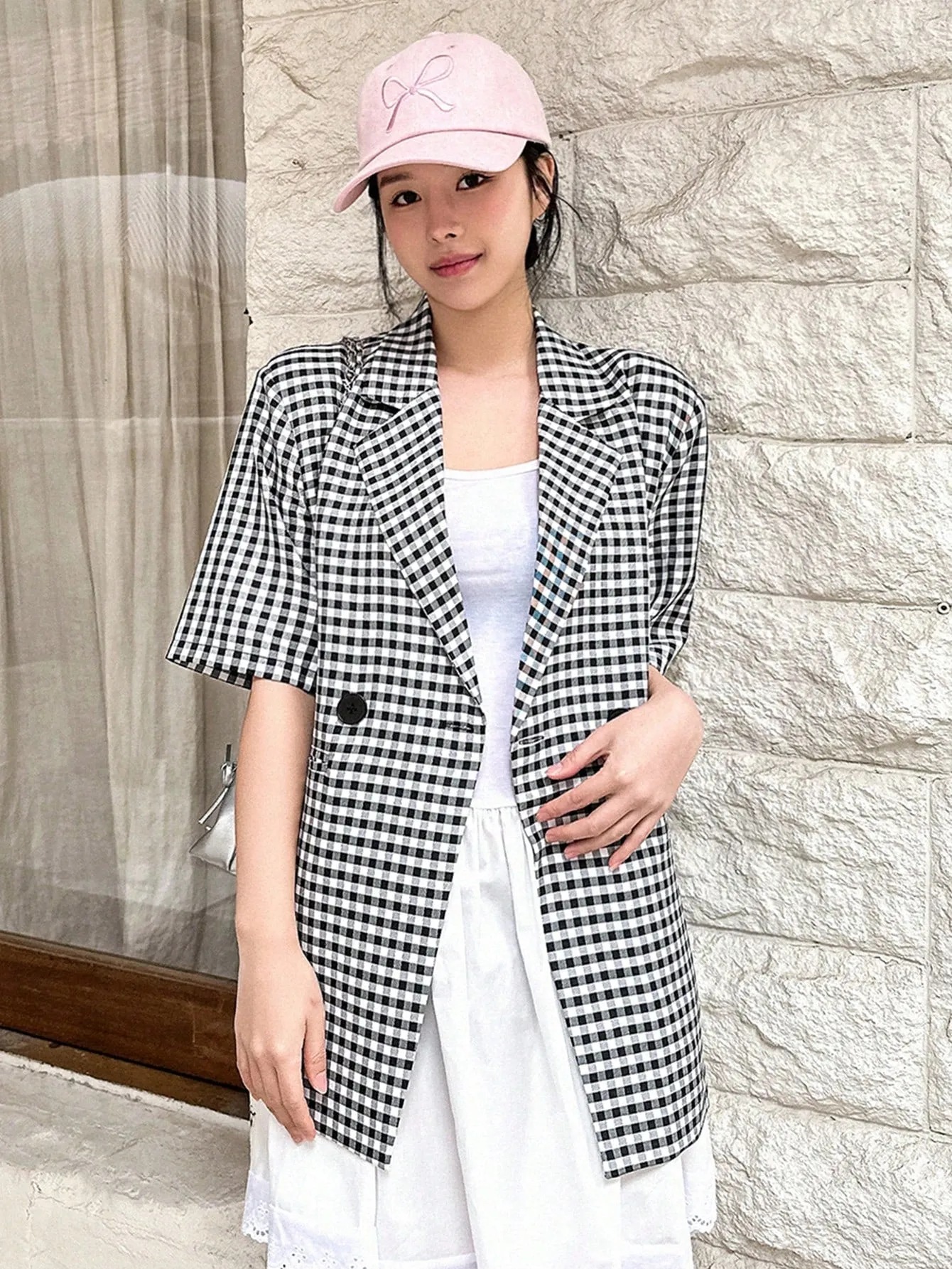 Blazer Casual de Manga Corta para Mujer