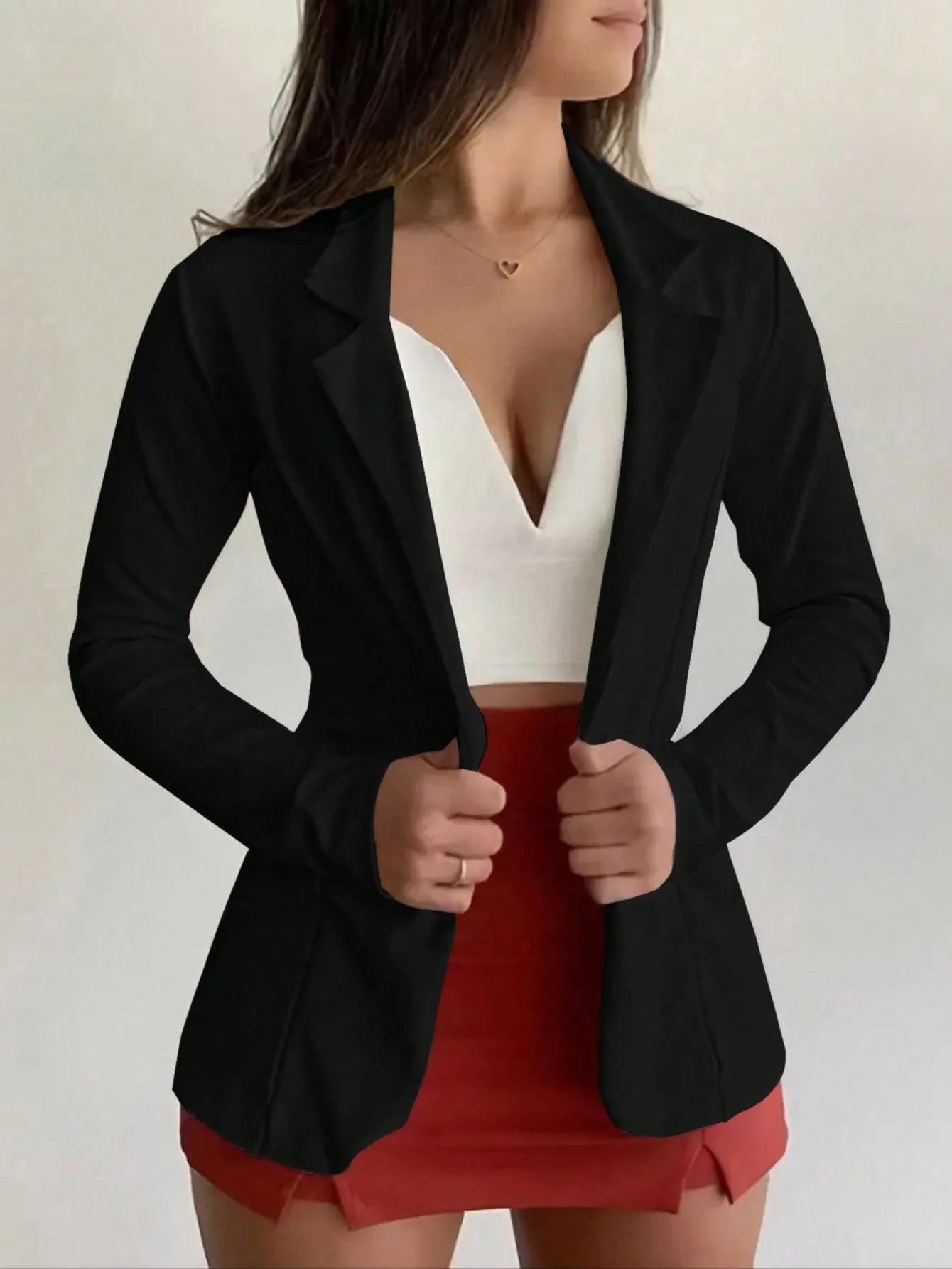 Blazer casual de manga larga para mujer  CR
