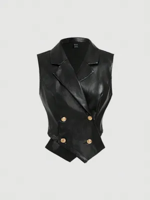 Blazer de PU para mujer