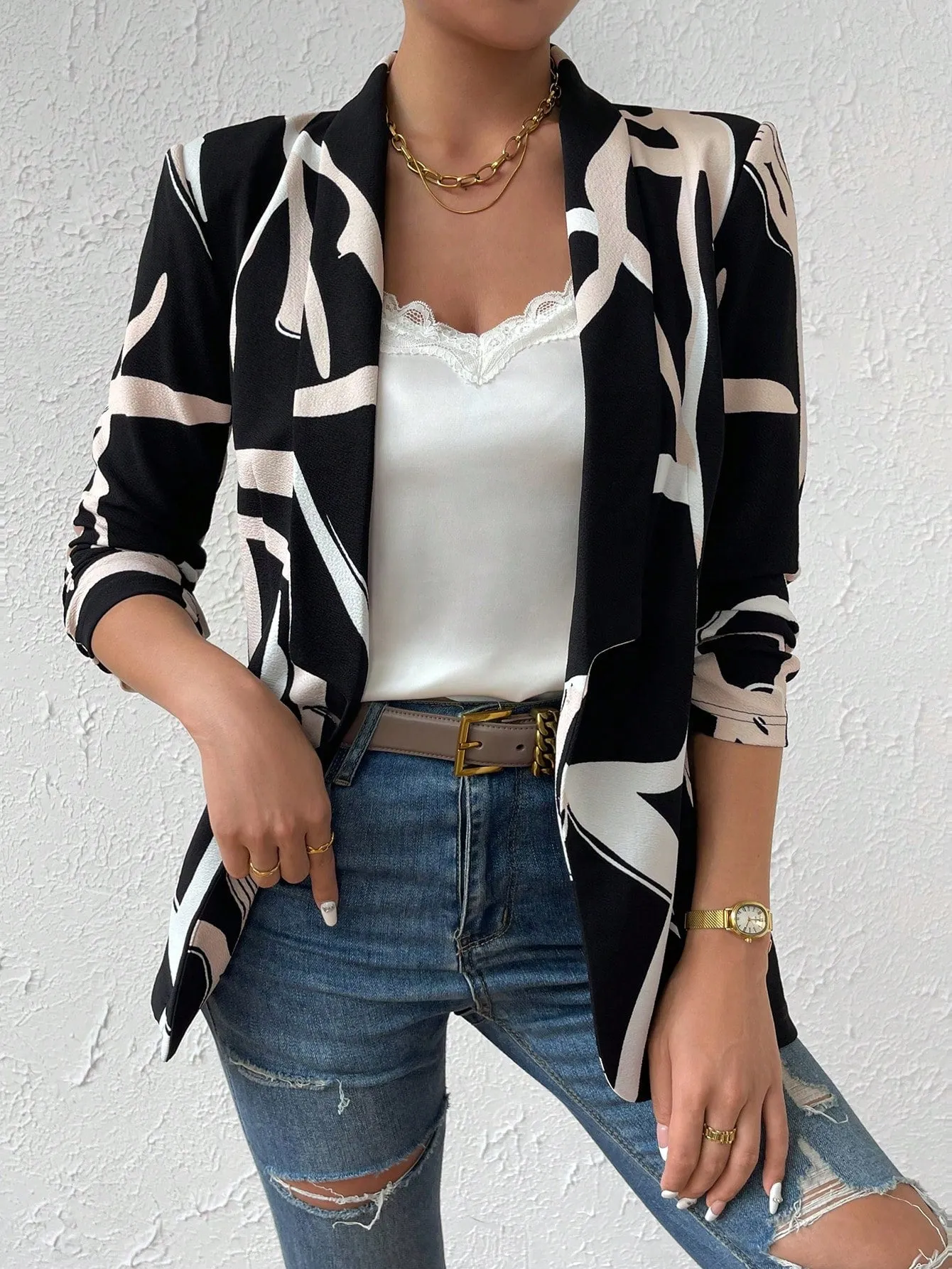 Blazer Esmoquin con Estampado de Dibujo - Cherry Vibes CR