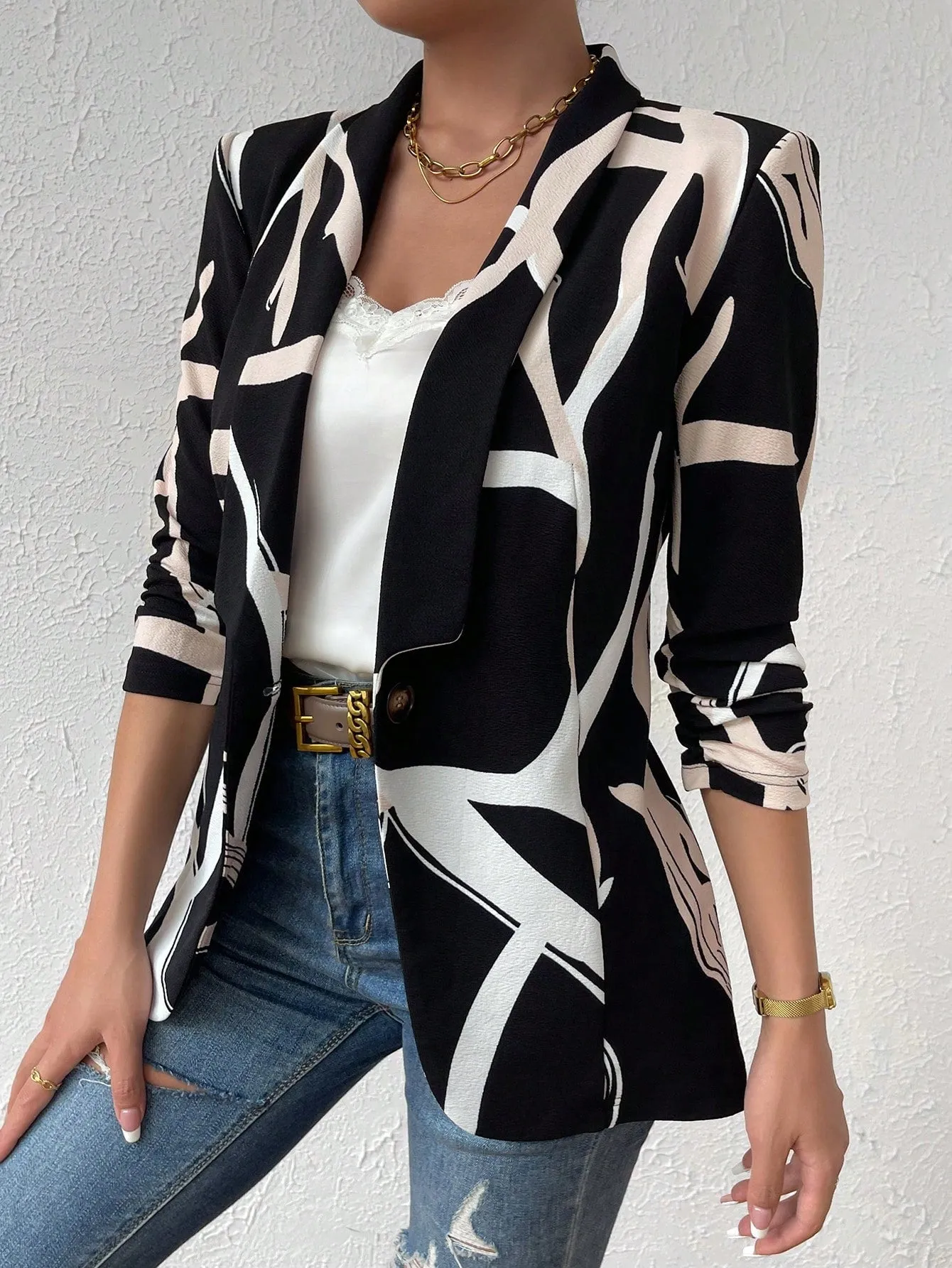 Blazer Esmoquin con Estampado de Dibujo - Cherry Vibes CR