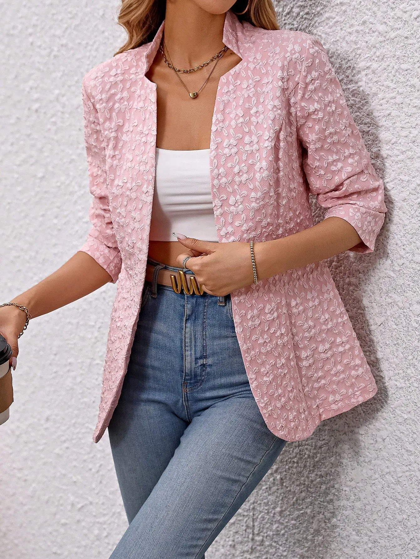 Blazer Jacquard Abierto LUNE de Cherry Vibes en