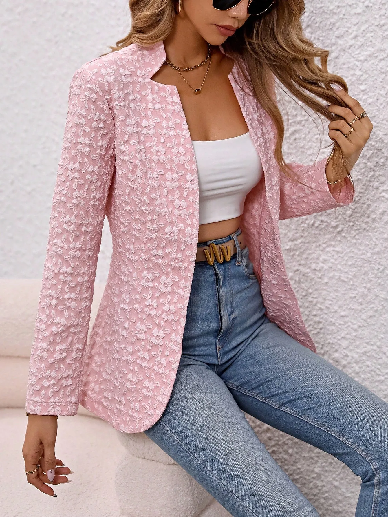 Blazer Jacquard Abierto LUNE de Cherry Vibes en