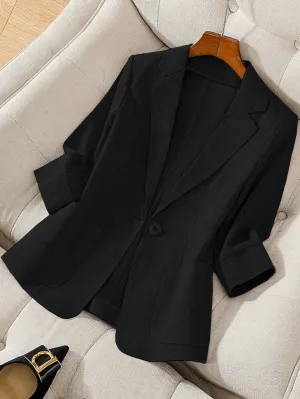 Blazer Minimalista de Manga Larga para Mujer