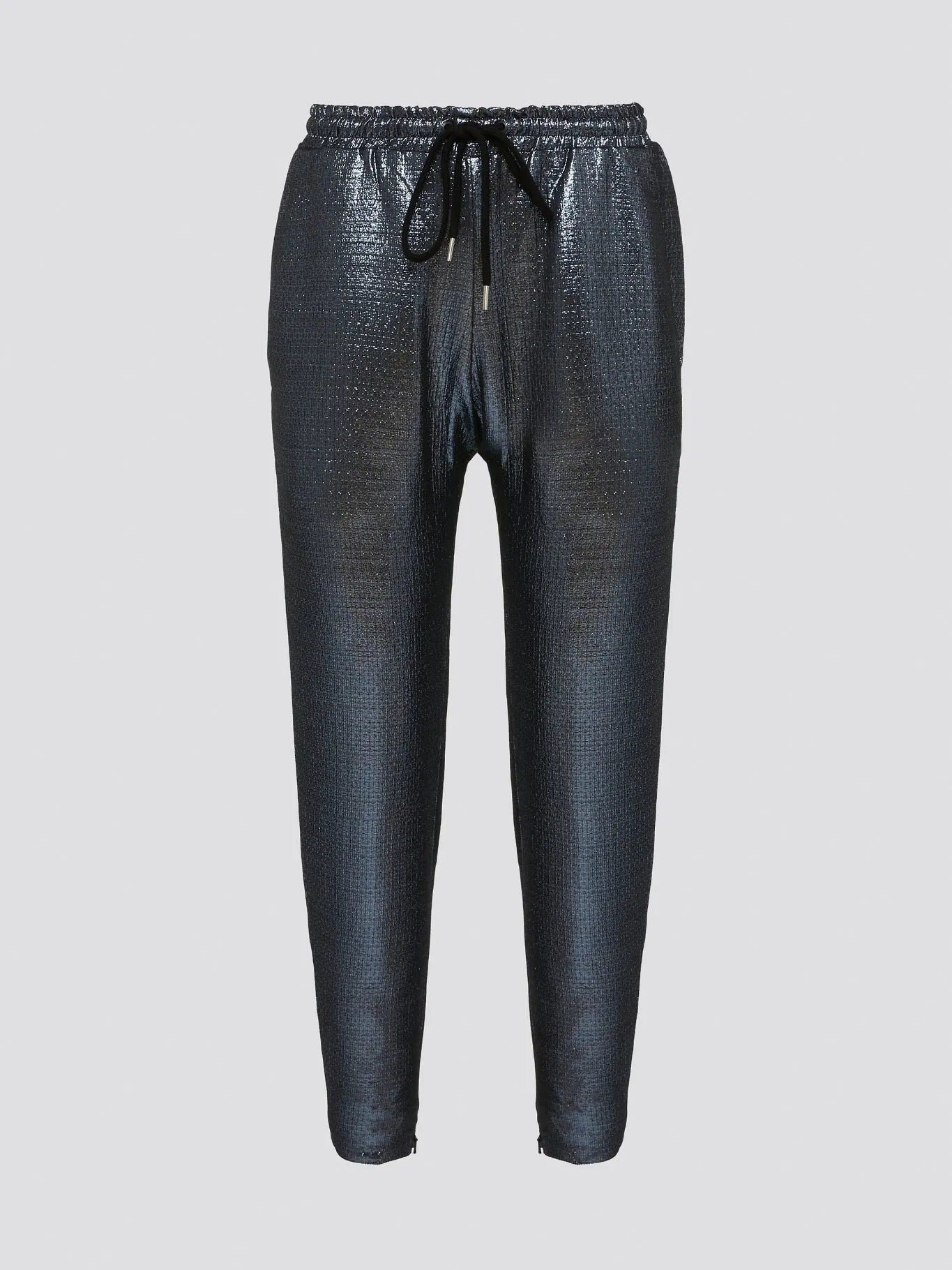Blue Metallic Drawstring Pants