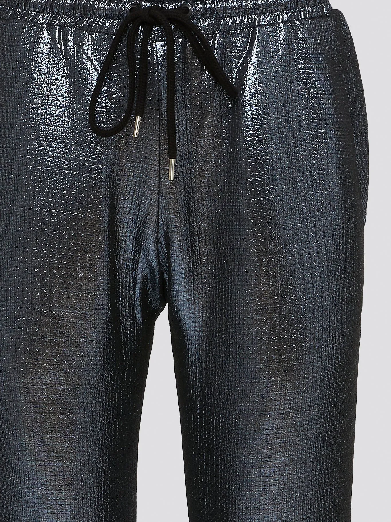 Blue Metallic Drawstring Pants