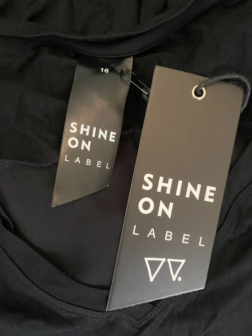 BNWT Black Shine On Tops, 16