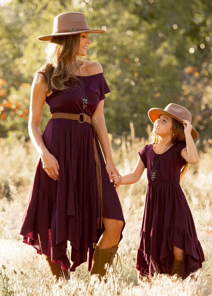 Braelyn Dress in Deep Plum
