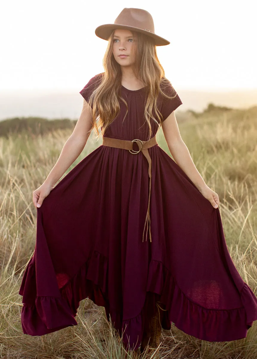 Braelyn Dress in Deep Plum