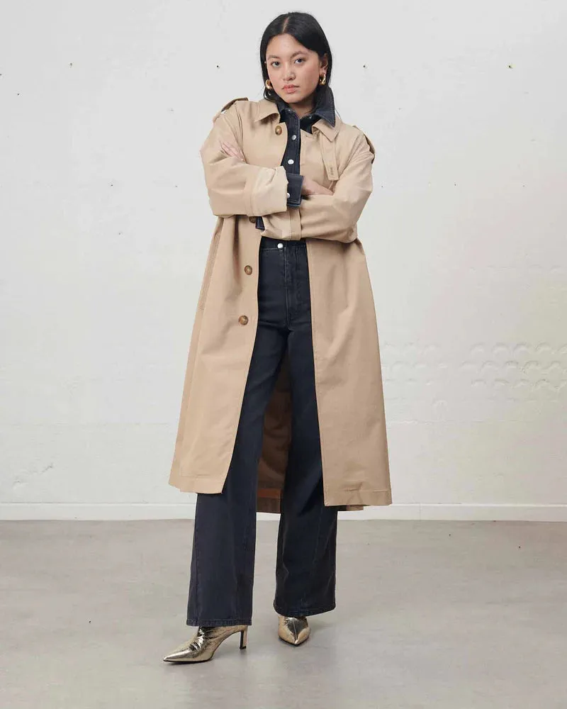 Bristol Sleek Worker Trenchcoat - Praline