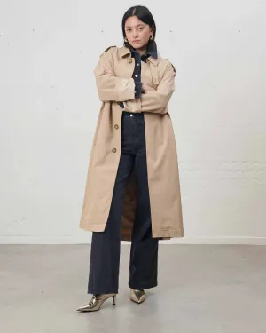 Bristol Sleek Worker Trenchcoat - Praline