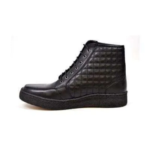 British Walkers Extreme Black Leather High Top With Crepe Sole High Tops