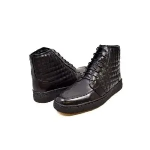 British Walkers Extreme Black Leather High Top With Crepe Sole High Tops