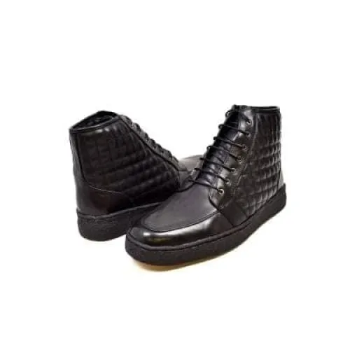 British Walkers Extreme Black Leather High Top With Crepe Sole High Tops