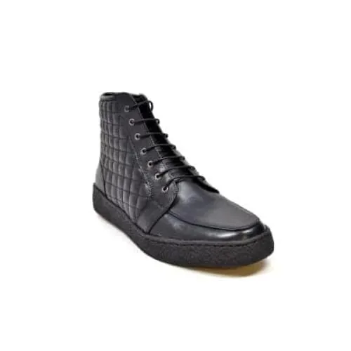 British Walkers Extreme Black Leather High Top With Crepe Sole High Tops