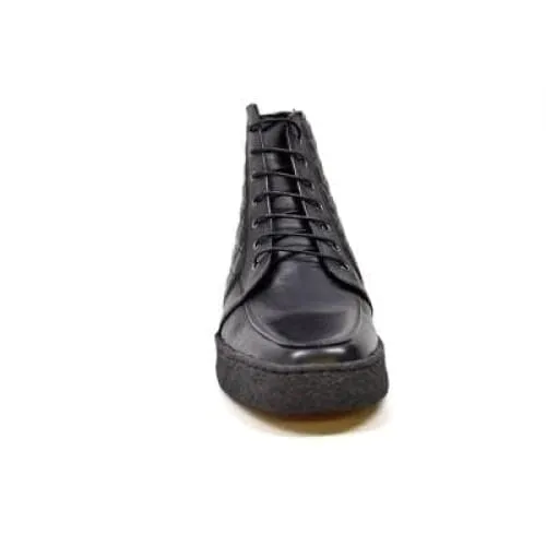 British Walkers Extreme Black Leather High Top With Crepe Sole High Tops