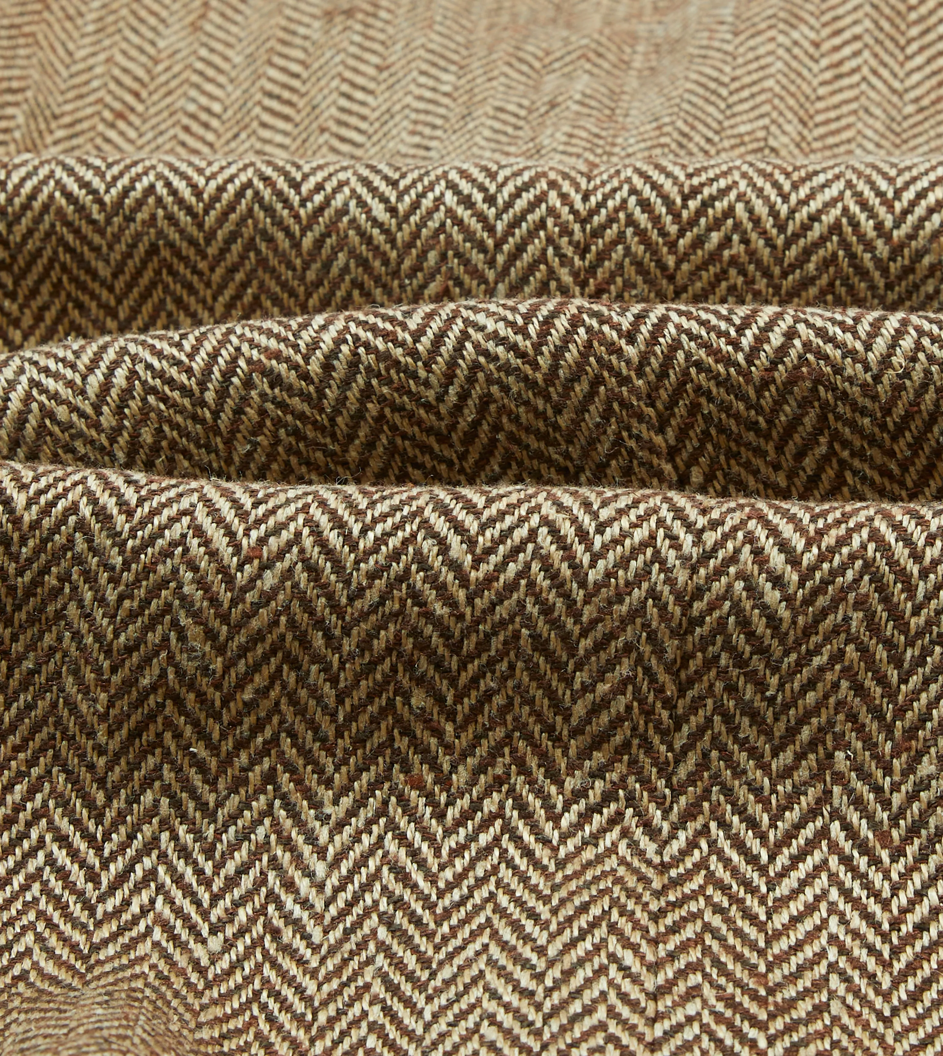 Brown Herringbone Linen-Silk Blazer