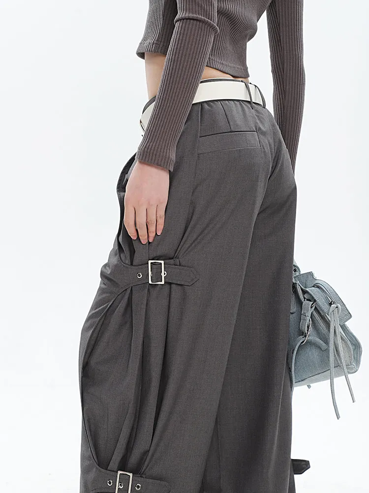 Buckled Wide Leg Pants