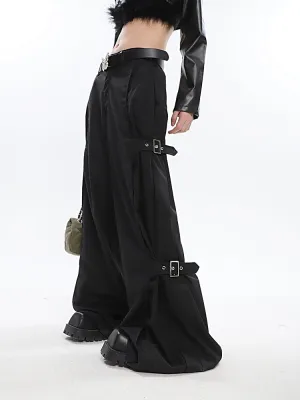 Buckled Wide Leg Pants
