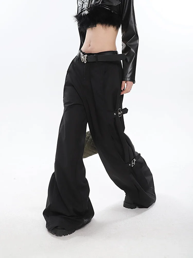 Buckled Wide Leg Pants