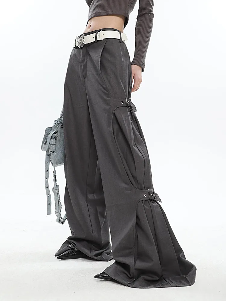 Buckled Wide Leg Pants