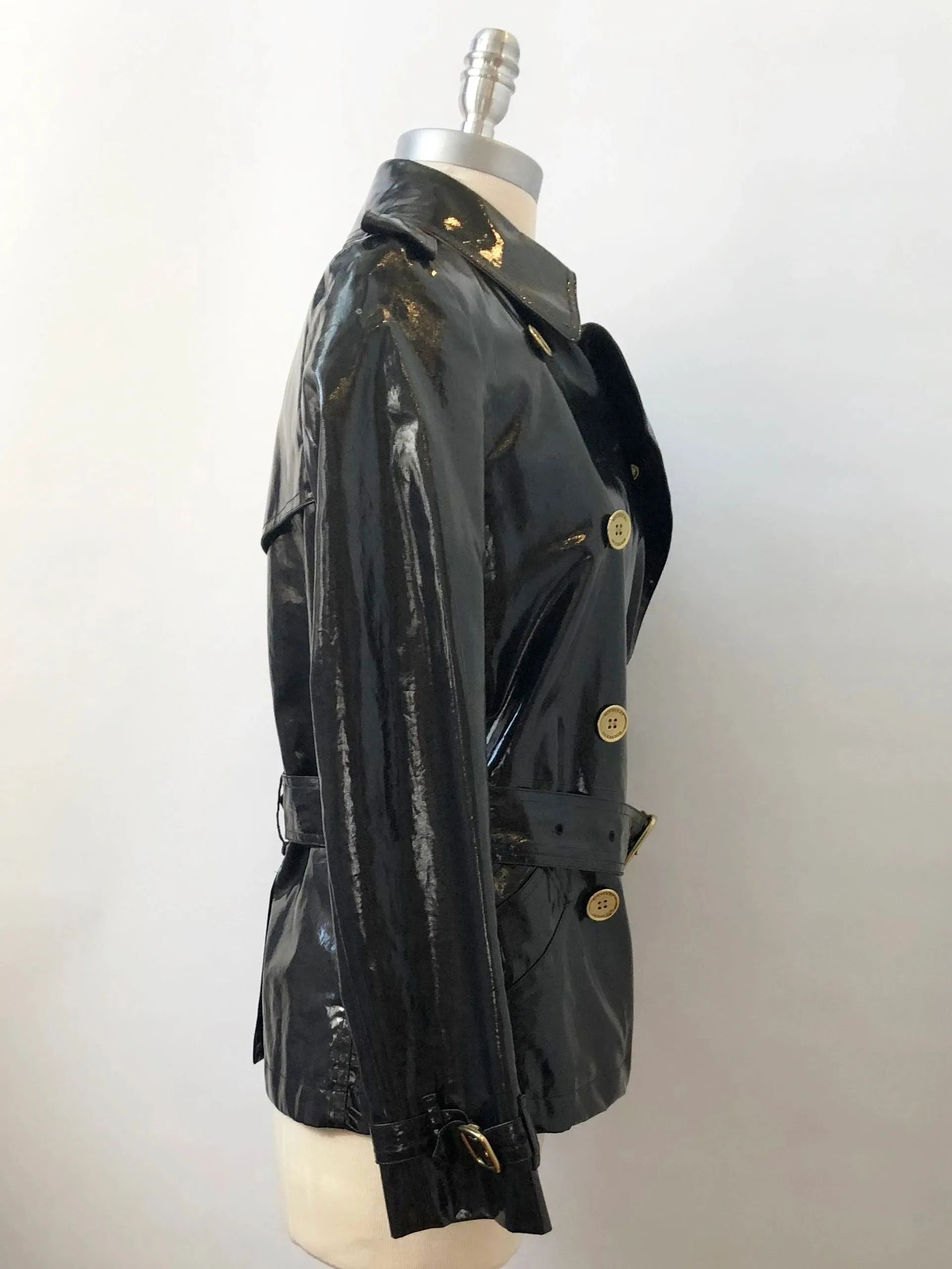 Burberry London Patent Leather Trench Coat Size 4
