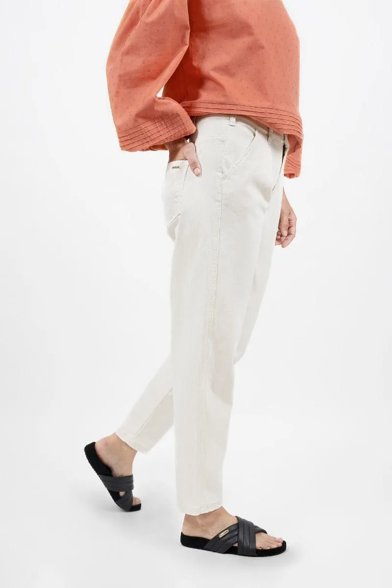 California Upcycled Barrel Jeans | White