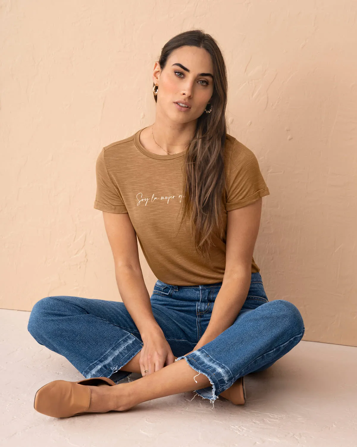 Camiseta manga corta con estampado localizado en el frente