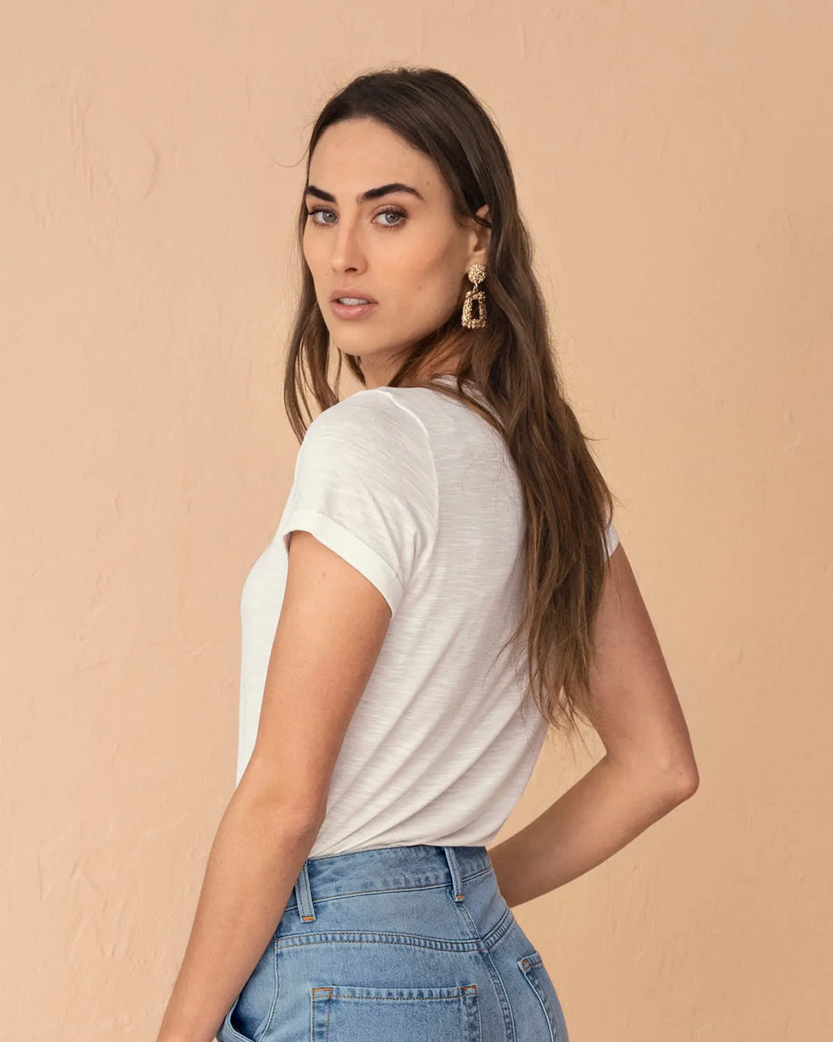 Camiseta manga corta con estampado localizado en el frente