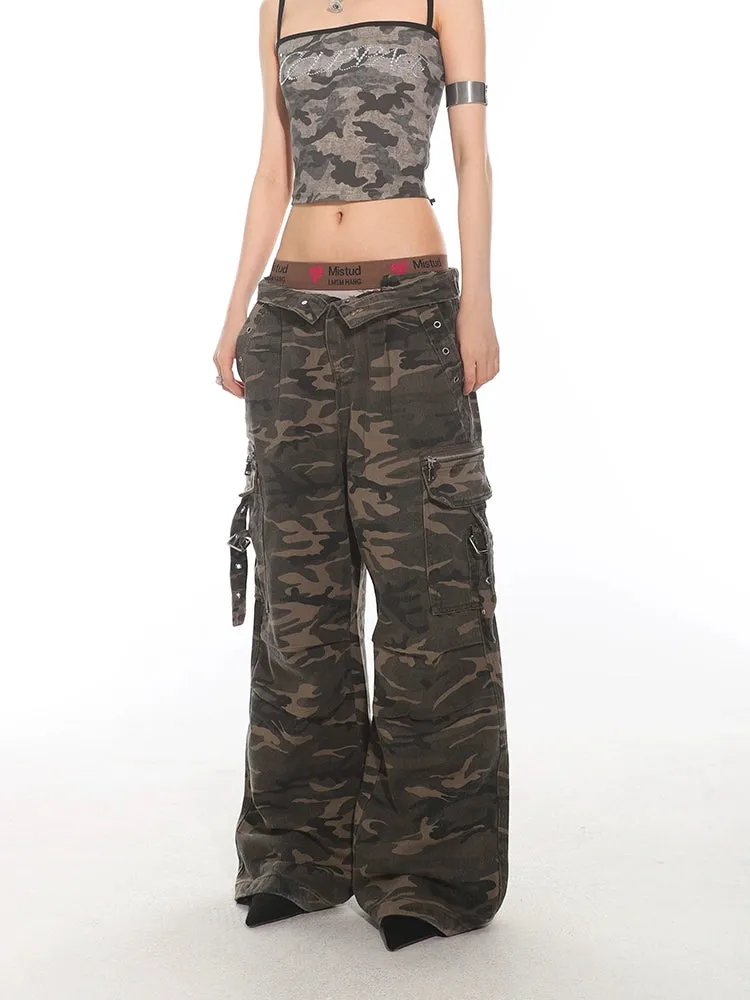 Camouflage Combat Strappy Cargo Pants