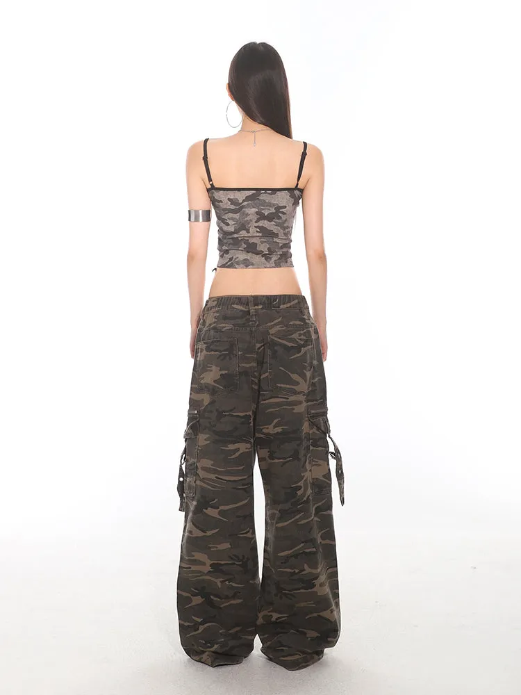 Camouflage Combat Strappy Cargo Pants